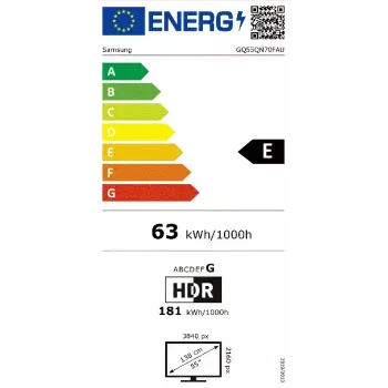 Samsung GQ55QN70FAU 139,7 cm (55 colių) 4K Ultra HD Smart TV Wi-Fi Juoda