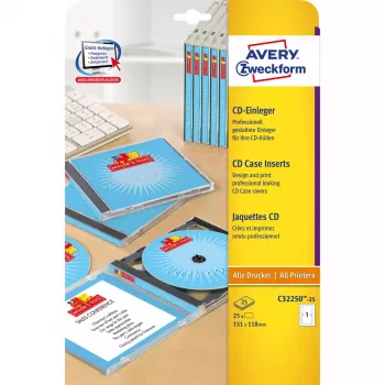 Etiketės kompaktiniams diskams Avery C32250-25