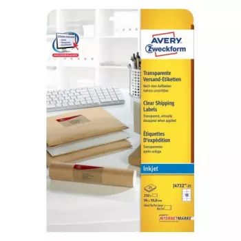 Lipni etiketė Avery J4722-25 apvalainais kampais skaidri