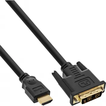InLine HDMI–DVI laidas, 30 vnt. pakuotė, auksuoti kontaktai, HDMI (vyriškas) į DVI (vyriškas), 2 m