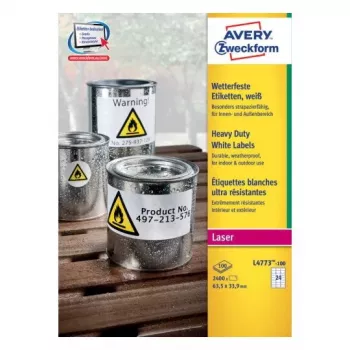 Lipdukas Avery L4773-100, apvalūs kampai, baltas