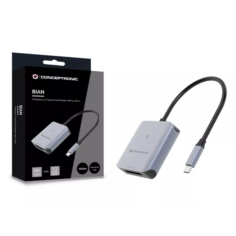 Conceptronic BIAN08G CFexpress 2.0 Type B atminties kortelių skaitytuvas USB 3.2 Gen 2