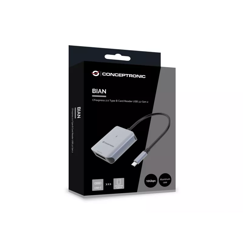 Conceptronic BIAN08G CFexpress 2.0 Type B atminties kortelių skaitytuvas USB 3.2 Gen 2