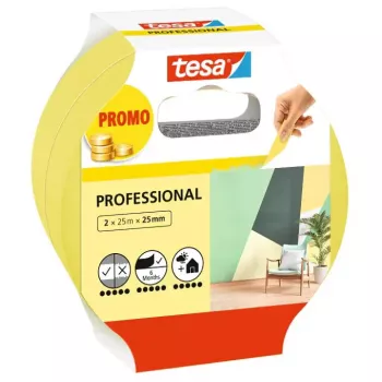 Lipnioji maskavimo juosta Tesa 56212-00000-02, 25 m × 25 mm, geltona, 2 vnt. pakuotė