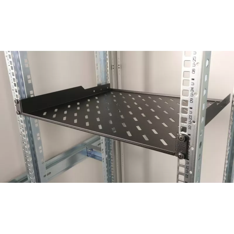 Stalviršinė lentyna Equip Fixed Shelf 19 inch 1U 600 mm juoda