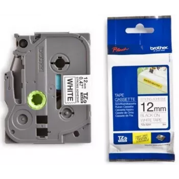 Juosta etiketėms Brother TZ-231 juoda ant baltos 8m 1,2cm