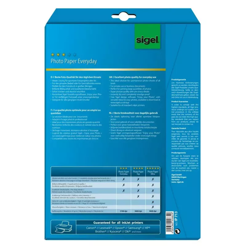 Fotopopierius A4 Sigel IP713 Gloss 20 lapų Baltas