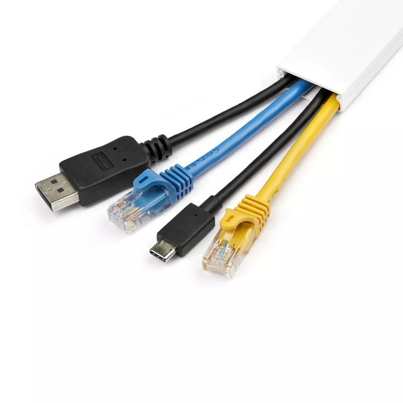 StarTech.com kabelių valdymo kanalas su lipnia juosta ir dangteliu, 32 mm x 11 mm, 1 m, PVC, iki 12 kabelių, UL sertifikuotas