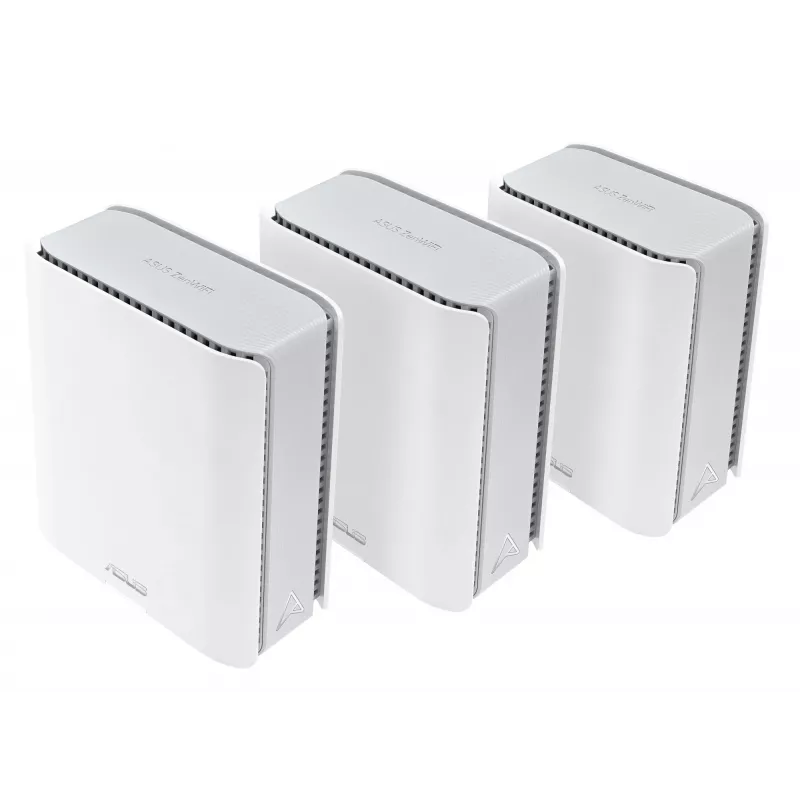 ASUS ZenWiFi BT8 triju juostų (2,4 GHz / 5 GHz / 6 GHz) Wi-Fi 7 (802.11be) belaidis maršrutizatorius, baltas, 3 vidinės antenos