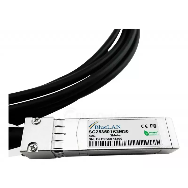 InfiniBand / šviesolaidinis kabelis BlueOptics QSFP-4SFP10G-CU3M-HU 3 m 4xSFP+ juodas