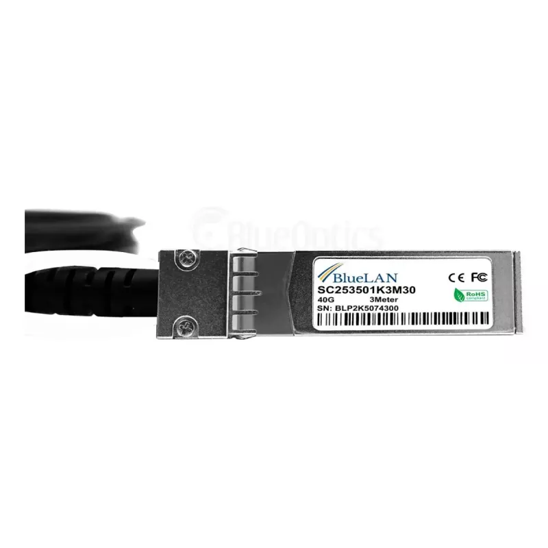 InfiniBand / šviesolaidinis kabelis BlueOptics QSFP-4SFP10G-CU3M-HU 3 m 4xSFP+ juodas