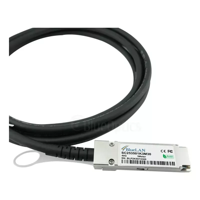 InfiniBand / šviesolaidinis kabelis BlueOptics QSFP-4SFP10G-CU3M-HU 3 m 4xSFP+ juodas