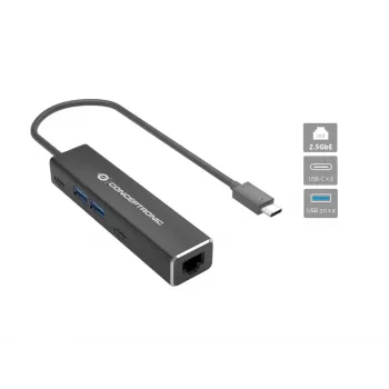 Conceptronic ABBY14B 2.5G Ethernet USB 3.2 Gen 1 adapteris su USB centru, 2.5GbE, USB-A x 2, USB-C x 2