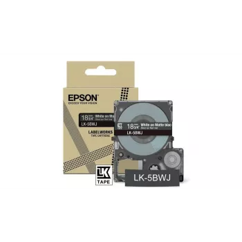 Juostelė etiketėms Epson LK-5BWJ juoda balta terminio perkėlimo 1,8 cm