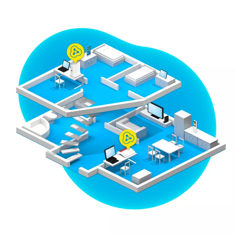 Wi‑Fi stiprintuvas FRITZ Repeater 3000 AX Edition – dviejų juostų 2,4/5 GHz, Wi‑Fi 6 (802.11ax), iki 2400 Mbps, Gigabit Ethernet