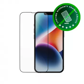 dbramante1928 Eco-Shield iPhone 13 / 13 Pro / 14 – juodas kraštas, atsparus dulkėms ir įbrėžimams grūdinto stiklo ekrano apsauga