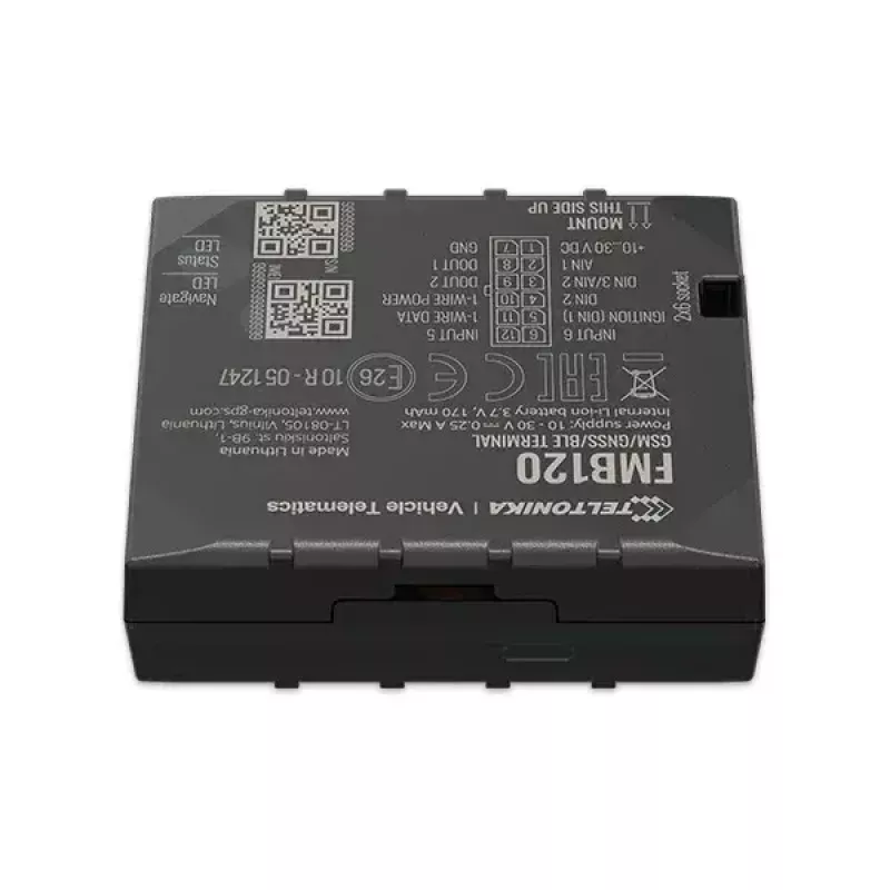 Teltonika FMB120 automobilinis GPS sekiklis, juodas, atsparus dulkėms