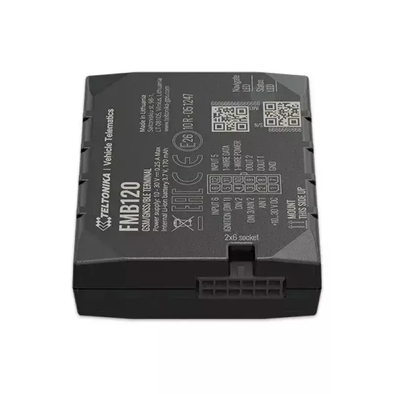 Teltonika FMB120 automobilinis GPS sekiklis, juodas, atsparus dulkėms