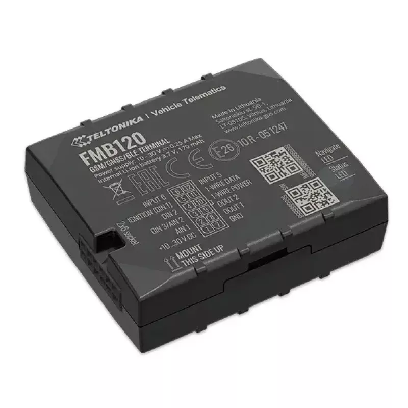 Teltonika FMB120 automobilinis GPS sekiklis, juodas, atsparus dulkėms
