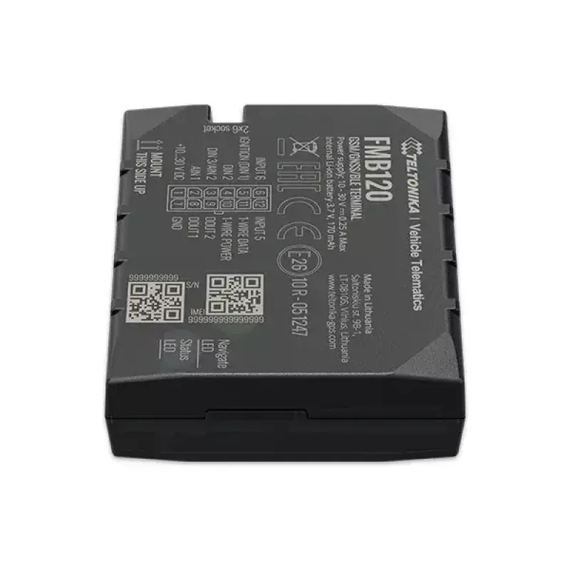 Teltonika FMB120 automobilinis GPS sekiklis, juodas, atsparus dulkėms