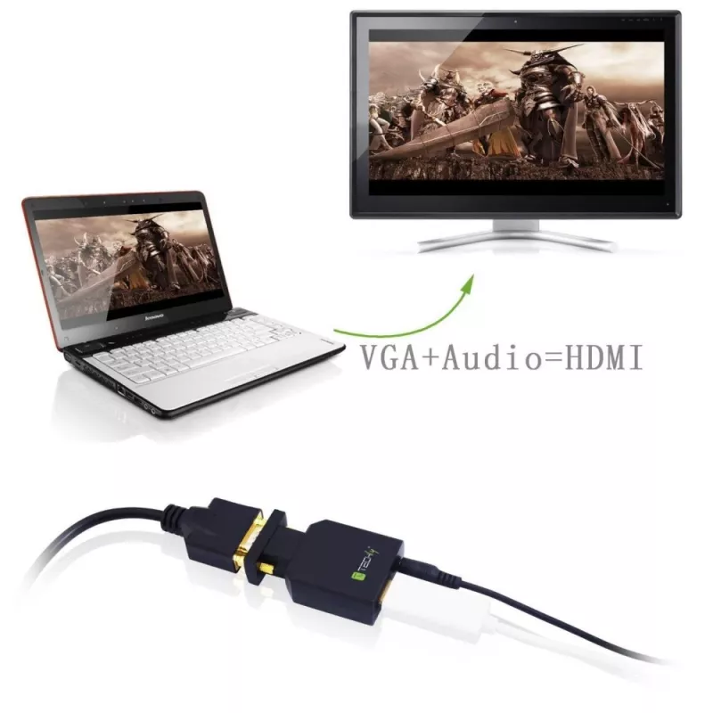 Techly Mini Converter VGA ir Audio į HDMI IDATA VGA-HDMINI