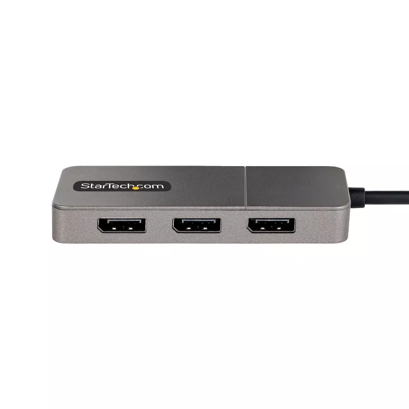 StarTech.com 3 prievadų USB-C kelių monitorių adapteris, USB Type-C į 3x DisplayPort 1.4 MST šakotuvas, trigubas 4K 60Hz DP nešiojamojo kompiuterio ekrano išplėtimo / skirstytuvas, HDR, ilgas integruotas kabelis - tik Windows