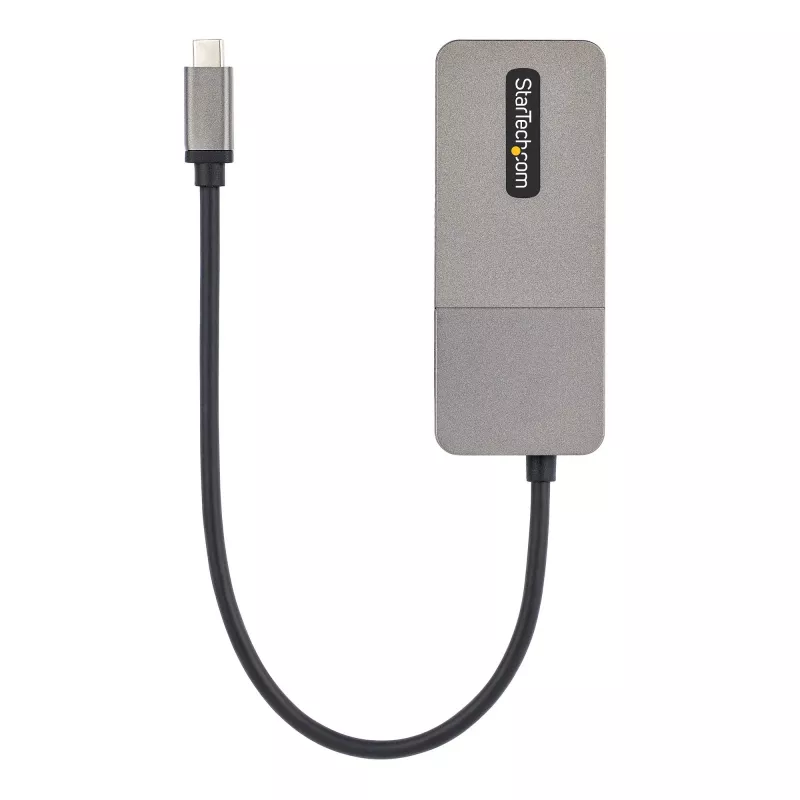 StarTech.com 3 prievadų USB-C kelių monitorių adapteris, USB Type-C į 3x DisplayPort 1.4 MST šakotuvas, trigubas 4K 60Hz DP nešiojamojo kompiuterio ekrano išplėtimo / skirstytuvas, HDR, ilgas integruotas kabelis - tik Windows