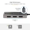 StarTech.com 3 prievadų USB-C kelių monitorių adapteris, USB Type-C į 3x DisplayPort 1.4 MST šakotuvas, trigubas 4K 60Hz DP nešiojamojo kompiuterio ekrano išplėtimo / skirstytuvas, HDR, ilgas integruotas kabelis - tik Windows