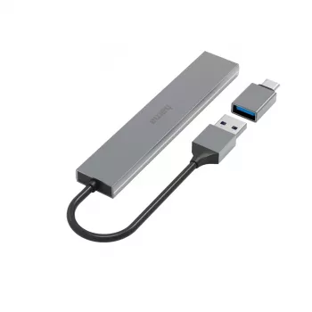 Hama 00200141 USB 3.2 Gen 1 tipo A šakotuvas, 5 Gbit/s, pilka spalva