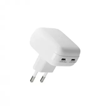 Sieninis įkroviklis d bramante re-charge Pro EU Flat 2×USB-C 20W Baltas (patalpoms)