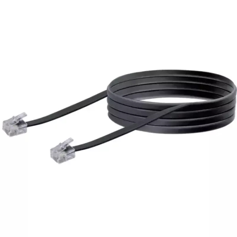 Telefono kabelis Schwaiger RJ-11 – RJ-11, 6 m, juodas