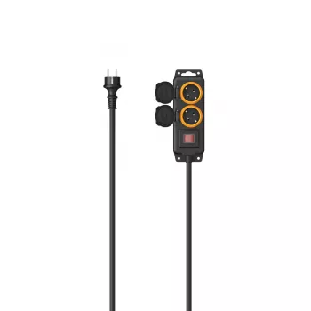 Hama 00223062 ilgintuvas lauko 2 m 2 lizdai IP44 juodas