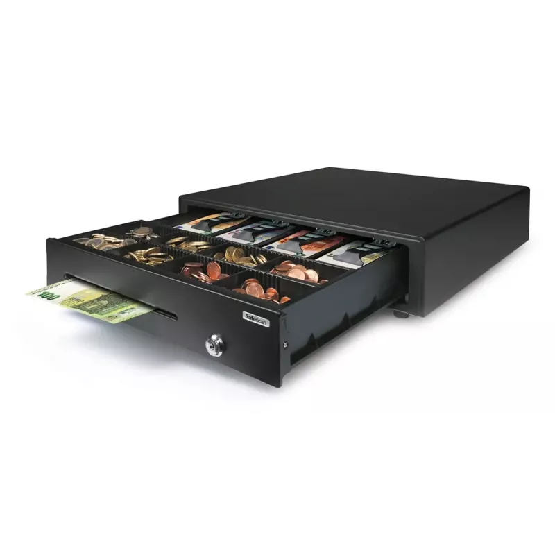 Elektrinis kasos stalčius Safescan LD-4141, plieninis korpusas, 410×415×115 mm, juodas, 6 raktai