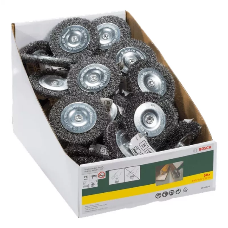 Bosch plieninio vielos diskinis šepetys gręžtuvams, 75 x 10 mm, 6 mm kotas (2607017120)