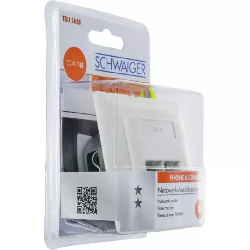 RJ-45 kištukinis lizdas Schwaiger TDU2628532 baltas