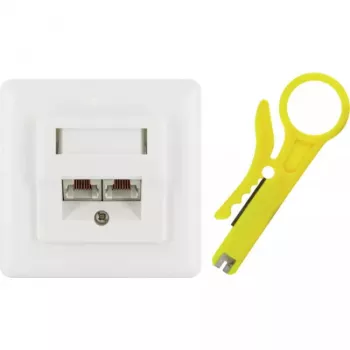 RJ-45 kištukinis lizdas Schwaiger TDU2628532 baltas
