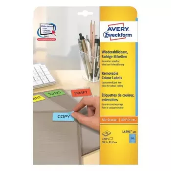 Lipni etiketė Avery L4791-20, apvalūs kampai, nuimama