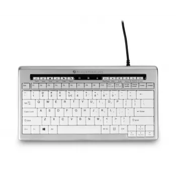 BakkerElkhuizen S-board 840 US Qwerty, Tenkeyless (80-87%), Laidinė, USB, žirkliniai jungikliai, QWERTY, šviesiai pilka, balta
