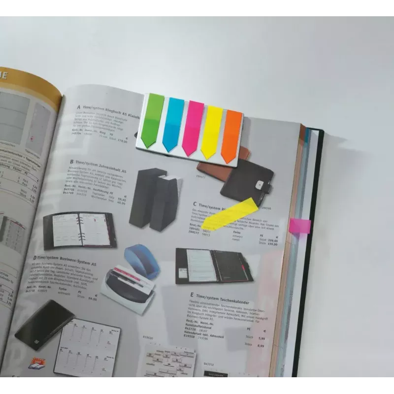 Žymekliai Sigel HN611 Flexible Bookmark mėlyna, žalia, violetinė, geltona, oranžinė 125 vnt.