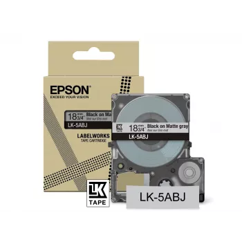 Epson LK-5ABJ matinė juosta – pilka/juoda 18mm (8m)