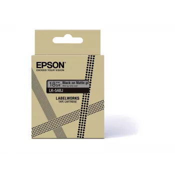 Epson LK-5ABJ matinė juosta – pilka/juoda 18mm (8m)