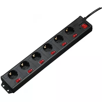 Hama 00137259 ilginimo laidas 1,4 m 6 kištukinių lizdų Vidaus juodas