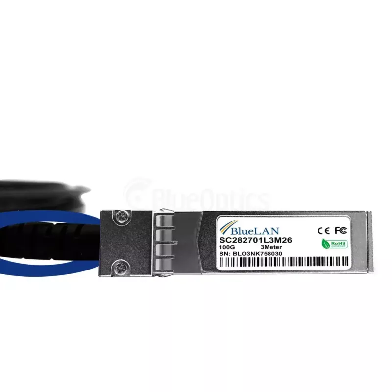 Tinklo kabelis BlueOptics DAC-QSFP-4SFP-10G-3M-BL QSFP28 4xSFP28 InfiniBand 3m Juodas