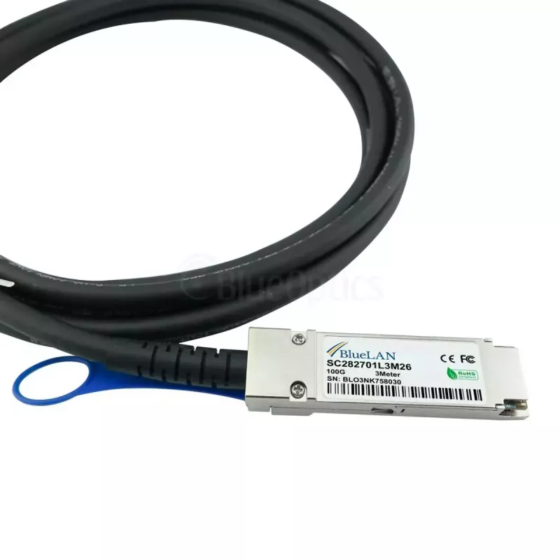 Tinklo kabelis BlueOptics DAC-QSFP-4SFP-10G-3M-BL QSFP28 4xSFP28 InfiniBand 3m Juodas