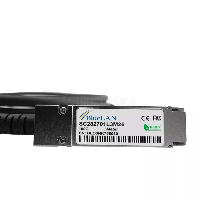 Tinklo kabelis BlueOptics DAC-QSFP-4SFP-10G-3M-BL QSFP28 4xSFP28 InfiniBand 3m Juodas