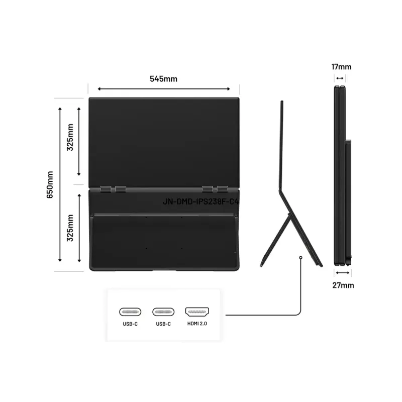 JAPANNEXT JN-DMD-IPS238F-C4 monitorius 60,5 cm (23,8 colio) 1920 x 1080 pikselių Full HD LCD juodas