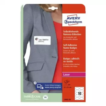 Lipnūs ovalūs nuimami ženkleliai Avery L4882-20
