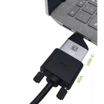 Techly IADAP USBC-VGAC USB-C į VGA adapteris 1920 x 1200 pikselių juoda, sidabrinė
