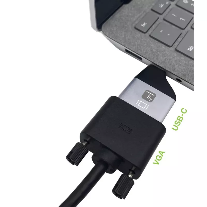 Techly IADAP USBC-VGAC USB-C į VGA adapteris 1920 x 1200 pikselių juoda, sidabrinė