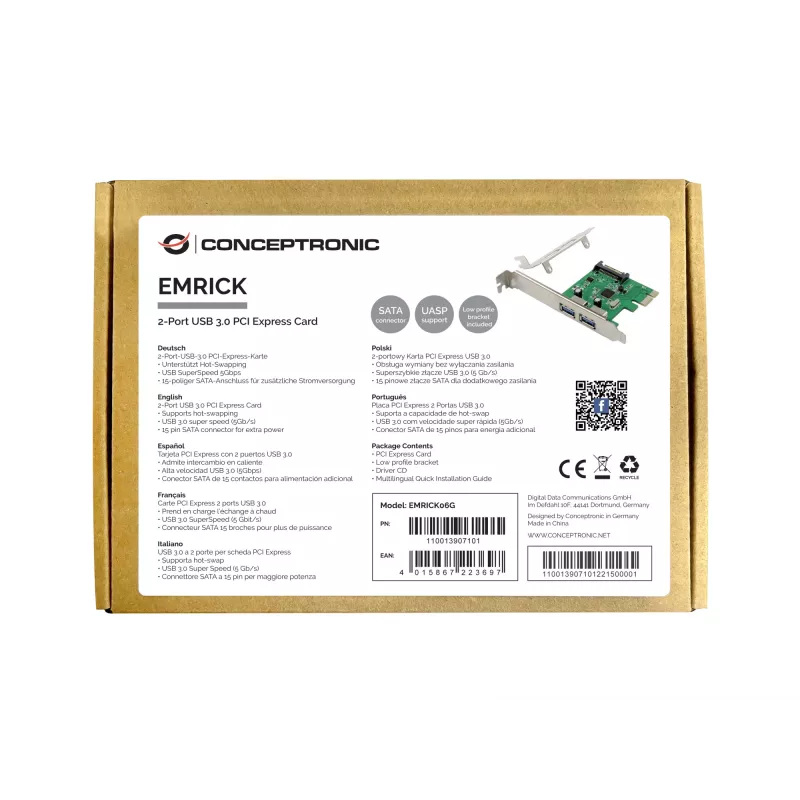 Conceptronic EMRICK 2-Port USB 3.0 PCIe kortelė